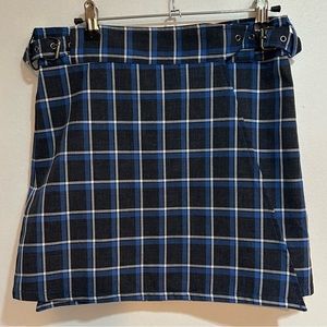 Women’s Mags & Pye Blue Black Plaid‎ Skirt School Girl Y2K Size 8 NWT
